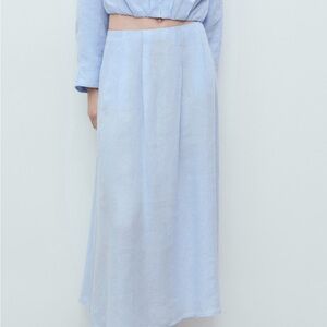 Mango Light Blue Maxi Skirt
